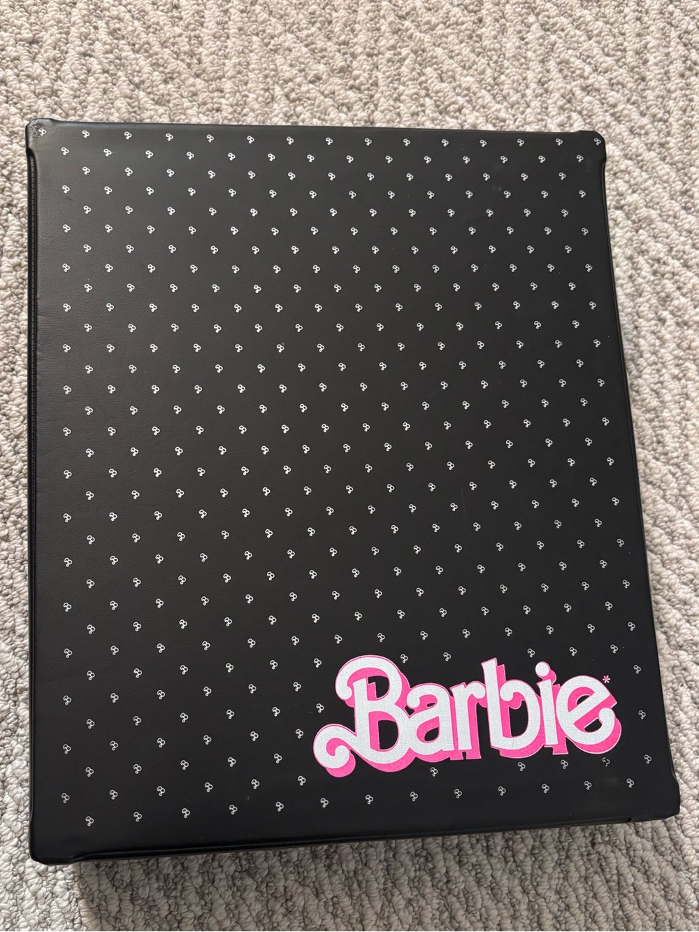 Vintage 1985 Mattel Barbie Fashion Doll Case - Black Polka Dot